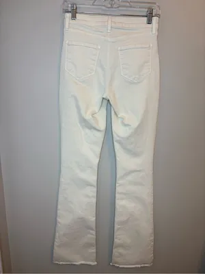 L’AGENCE Ruth High Rise Straight Jeans 26 Vintage White Raw Hem thumbnail 2