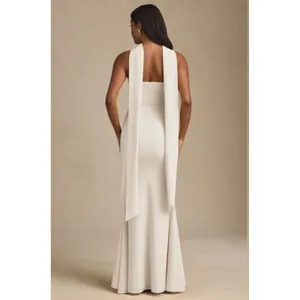 Oh‎ Polly Imogene Ivory Strapless Scarf Detail Maxi Gown NWT Size US 0 thumbnail 11