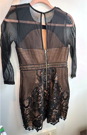 L’Atiste Black and Nude Lace Cocktail Dress thumbnail 3