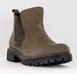 Josef Seibel Marta 03‎ Olive Green Nubuck Leather Ankle Chelsea Boots thumbnail 1