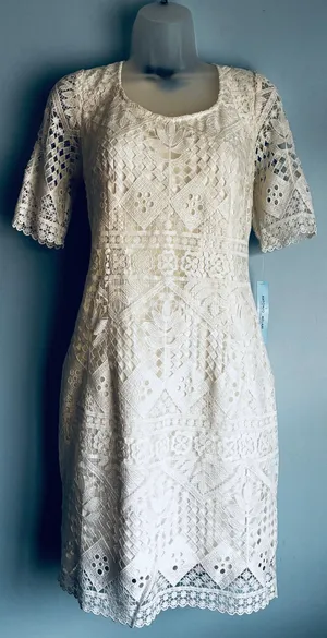 Antonio Melani White Lace Dress Bridal Coquette Size 8 thumbnail 1
