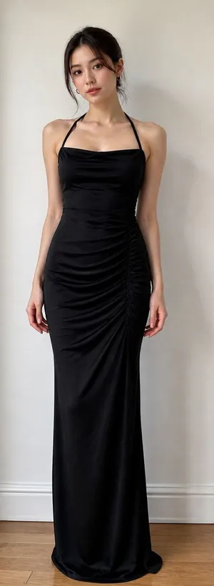 Windsor Black Ruched Bodycon Dress Size S thumbnail 1