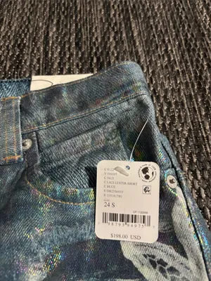 We The Free Free People High Rise Tinsley Printed Illusions Jeans Size 24 NWT thumbnail 3