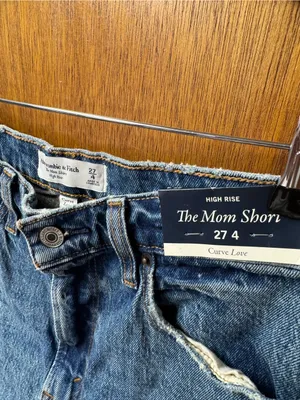 Abercrombie & Fitch A&F The Mom Shorts Curve Love Denim Jorts Denim 4 27 NEW NWT thumbnail 5