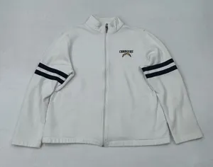 Vintage NFL For Her Los Angeles LA Chargers White Full Zip Sweater Women’s XL. thumbnail 1