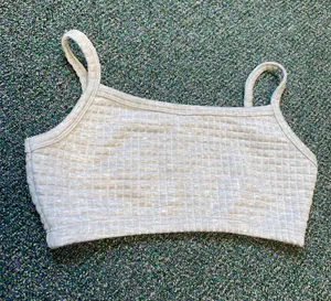 Crop Tank Top Shirt Gray thumbnail 1