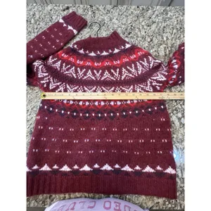 American Eagle Womens Fair Isle Pullover Sweater Size XS Wool Mock Neck thumbnail 10