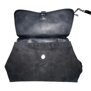 Rebecca Minkoff Medium Keith‎ Suede & Leather Satchel Handbag Crossbody Black thumbnail 4
