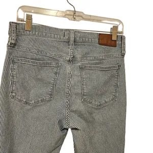 Madewell Blue White Denim Stretch Piper Striped 9" Mid-Rise Skinny Jeans Size 28 thumbnail 4