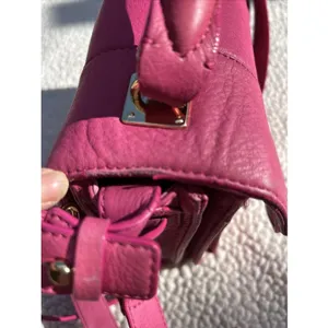 Vince Camuto Pink Pebbled Leather Crossbody Satchel Bag Gold Hardware Top Handle thumbnail 6