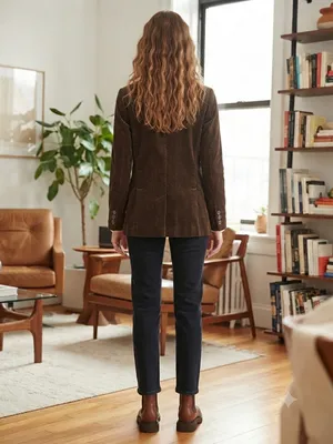 LUCY PARIS Corduroy Blazer XS 19” p2p Brown $128 Retail NWOT thumbnail 7