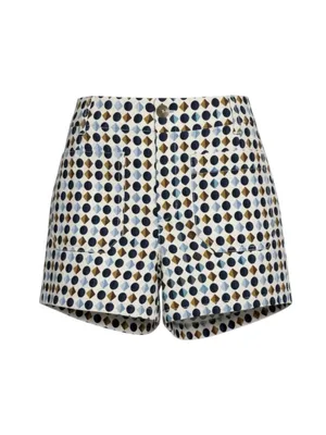 Anthropologie Maeve The Colette Shorts Blue Geometric Print High Waist Size 26 thumbnail 3