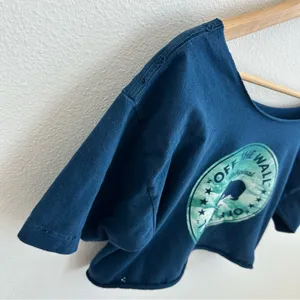 Vans Blue Off the Shoulder Cropped Top thumbnail 3