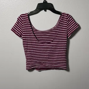 American‎ Eagle Women Cotton Stretch stripe crop top XS thumbnail 8