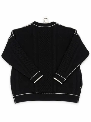 Free People We The Free Cable Tennesee Cable Knit Cardi Long Black White XS NWT thumbnail 7