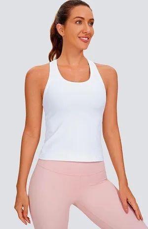 Amazon White Crazy Yoga Fitted Tank Top thumbnail 1