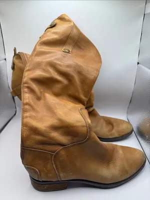 Sam Edelman Penny Tall Riding Boots Cognac Leather Zip Equestrian Boots Size 6 thumbnail 7