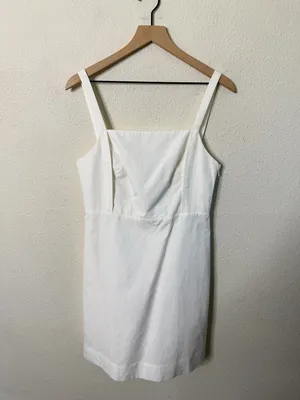COS Open-Back Mini Pinafore Dress White Womens Size 38 / US M thumbnail 4