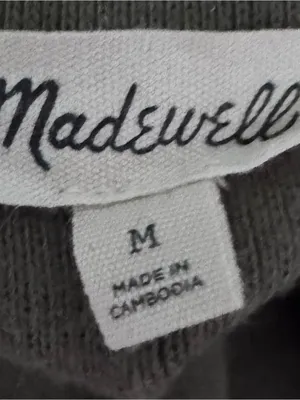 Madewell Ribbed Cotton Zip Front Polo Cardigan Light Sweater Womens Medium Olive thumbnail 8