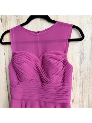 Azazie Women A4 Magenta Pleated Chiffon Fit Flare Formal Dress thumbnail 11