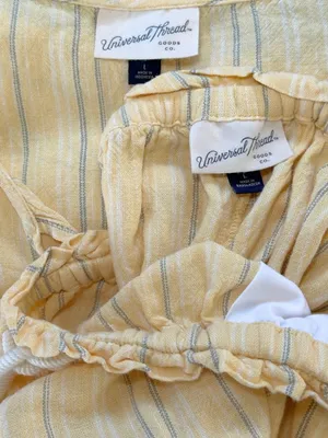 Universal Thread Yellow Striped Linen Shorts Set Size L thumbnail 12