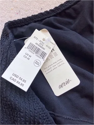 Aerie Ribbed Halter One Piece Swimsuit Cheekiest Black Size M NWT thumbnail 10