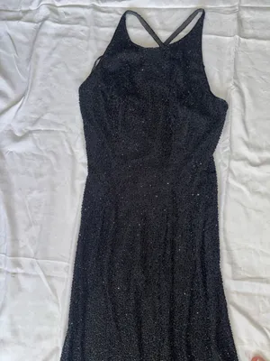 Black Beaded Evening Gown Formal Dress Size Small NWT retails $278 thumbnail 4