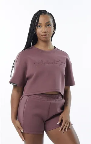 Alphalete Woman’s ELMTS Short SLEEVE Crop Size Medium, Mauve thumbnail 1
