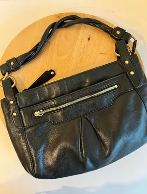 Audrey Brooke Black Genuine Soft Leather Medium Shoulder Bag thumbnail 1