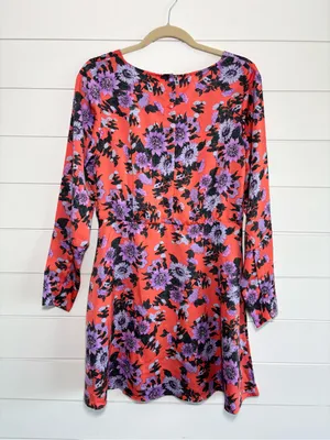 Free‎ People Coral Dress with Purple Floral Print thumbnail 4