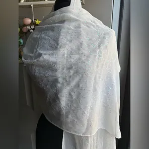 NOS Vintage 90s Style & Co sheer sequin beaded bridal evening wrap, one size thumbnail 3