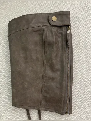 Cider Brown Faux-Leather Lace up Zipper Corset NWT thumbnail 3