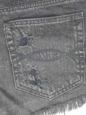 Abercrombie & Fitch Distressed Frayed Hem Cutoff Grunge 90's Punk Denim Shorts thumbnail 9