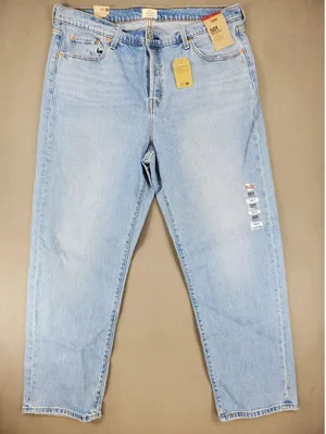 Levis 501 Original Jeans Women 16W Light Wash Blue Straight Leg Button Fly NEW thumbnail 1