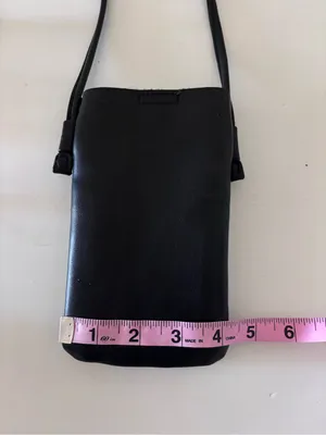 minimalist black leather mini crossbody purse 90s y2k sleek shoulder bag thumbnail 6