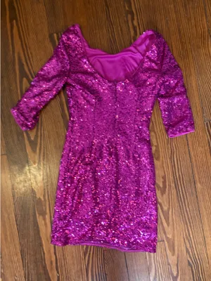 lulus sequined hot pink mini dress thumbnail 3