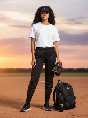 RIP-IT Pressure Waves Diamonds Black Softball Pants Women’s Small Jogger Uniform thumbnail 4