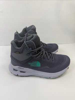 The North Face Women's Charcoal Gray Ankle Hiking Boots with Teal Logo thumbnail 3