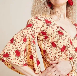 Faithfull The Brand X Anthropologie Melia Midi Dress Cottagecore Boho US 10 thumbnail 3