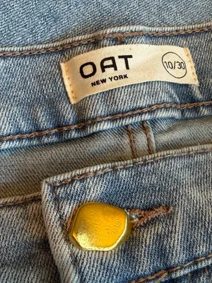 Oat New York Wide Leg Barrel Jeans Light Wash Denim Quiet Luxury Size 10/30 thumbnail 15