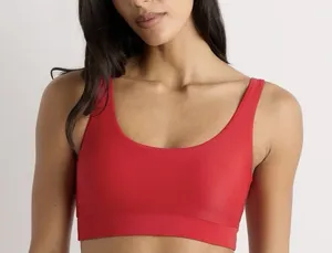 NWT Quince Cherry Red Italian Tank Bikini Top Size Medium thumbnail 1