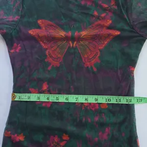 Shein Sheer Lined Butterfly Print Bodycon‎ Dress Short Sleeve Small thumbnail 9