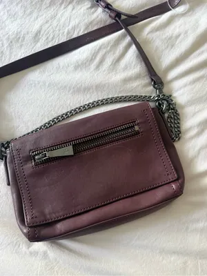 Frye Leather Crossbody Bag in Deep Burgundy maroon thumbnail 4