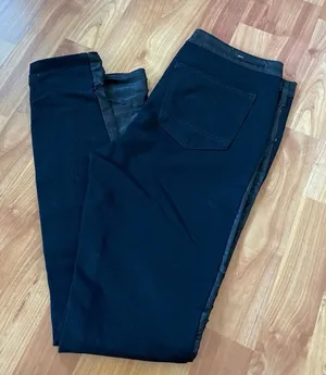 Pilcro and the letterpress‎ faux leather Moto Jacket style Black Pants thumbnail 1