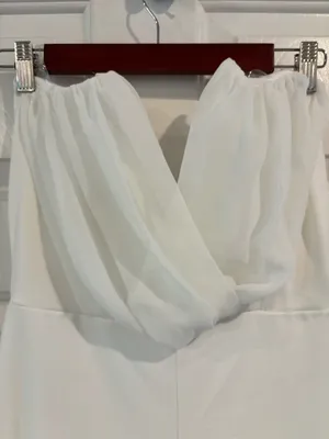 Windsor Strapless White Wide-Leg Jumpsuit thumbnail 3