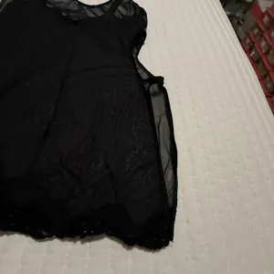 Victoria's Secret Bead Sequin Black Mesh Slip Side Cutout Sheer Lingerie Medium thumbnail 11