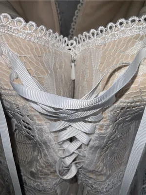 Ayervici Romantic Lace Wedding Gown in White Lace Over Nude - Medium- NWT thumbnail 13