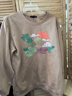 Social Scene Tropical Graphic Sweatshirt - Maui Hawaii Large thumbnail 1
