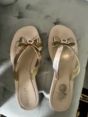 Rose Gold Guess Bow Flip-Flops thumbnail 2