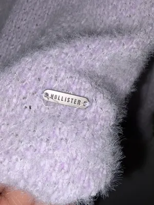 Hollister Lilac Purple Fuzzy V Neck Sweater Small Long Sleeve Balloon Cuffs thumbnail 5